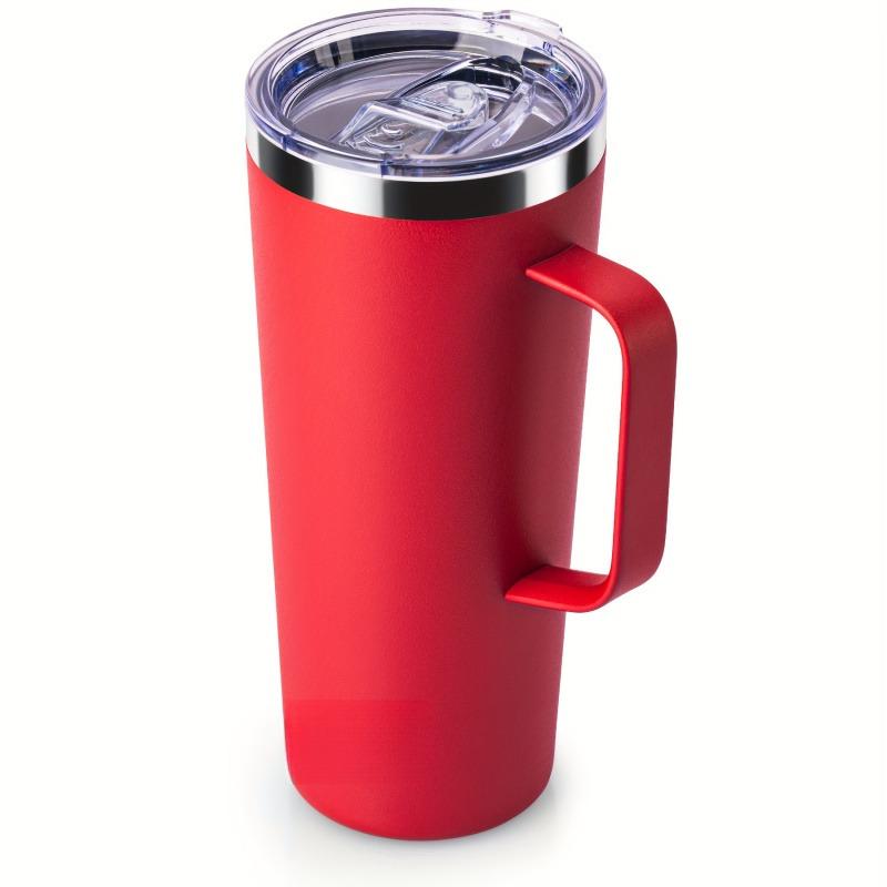 24oz Coffee Tumbler with Handle Lid Creative Thermos Hot Water Bottle Insulated Thermal Cup Stainless Steel Double Wall Car Mug