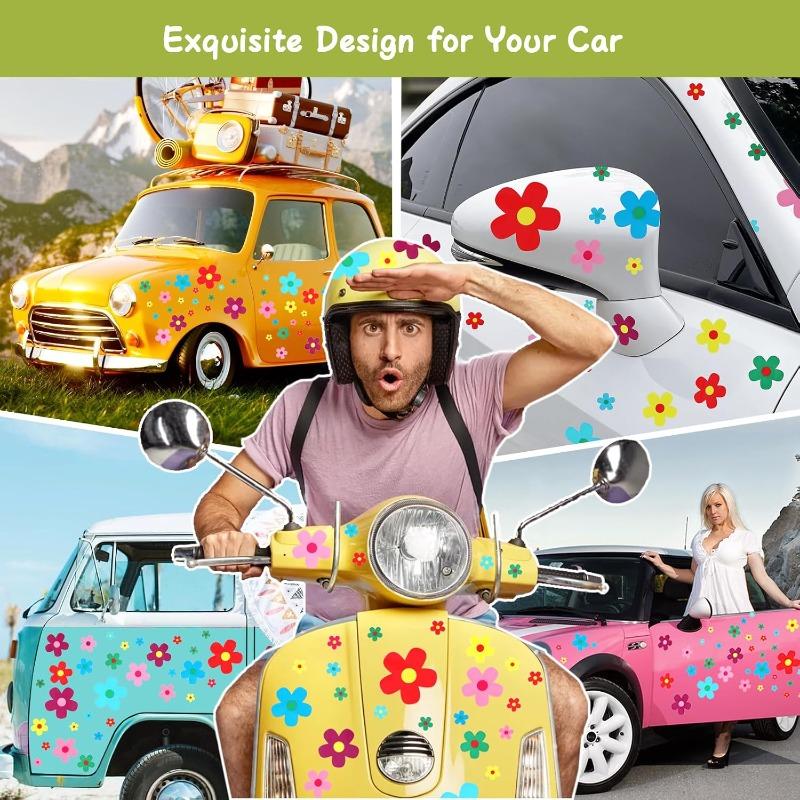 350 PCS Flowers Car Decals, Auto Stickers Waterproof Hood Vinyl Decal Car Window Stickers Auto Graphics Body Side Door Trunk Decoration for Racing