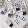 30Pcs/box Black Straight Wave Hairpins Korean Versatile Bangs Hair Clips for Children Women's Boxed Metal Bobby Pin Barrette