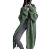 European and American temperament long over-the-knee sweater cardigan women's autumn and winter new lazy wind loose thickened knitted jacket women's