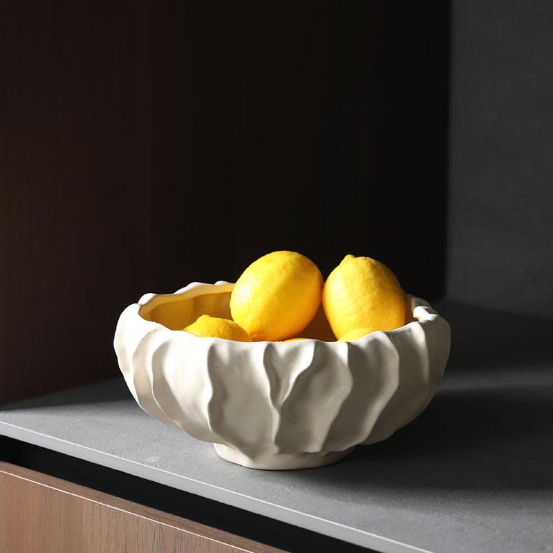 Ceramic Fruit Tray Snack Tray Abstract Art Desktop Decoration Storage Trays Living Room Tea Table Vintage Irregular Candy Tray