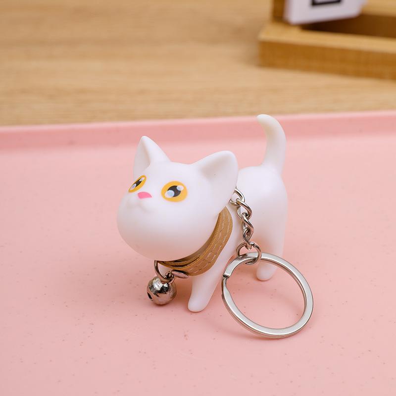 Lovely Pet Cats Key Chain with Bell Keychain Dogs Rabbits KeyRings Bag Pendant