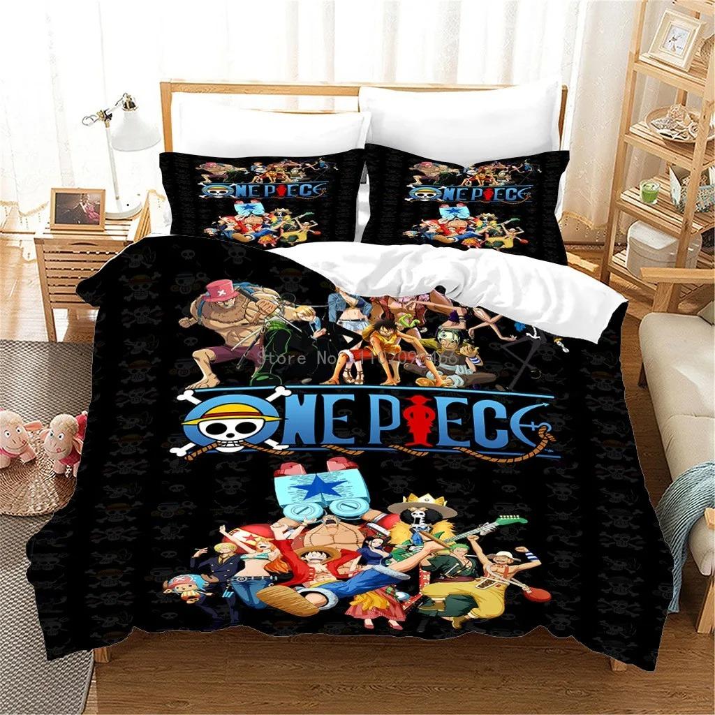 

ONE PIECE пододеяльник комплект постельного белья японский аниме декоративный комплект постельного белья одеяла мальчики девочки малыш подростковый комплект постельного белья подарок EU Double 200x200cm