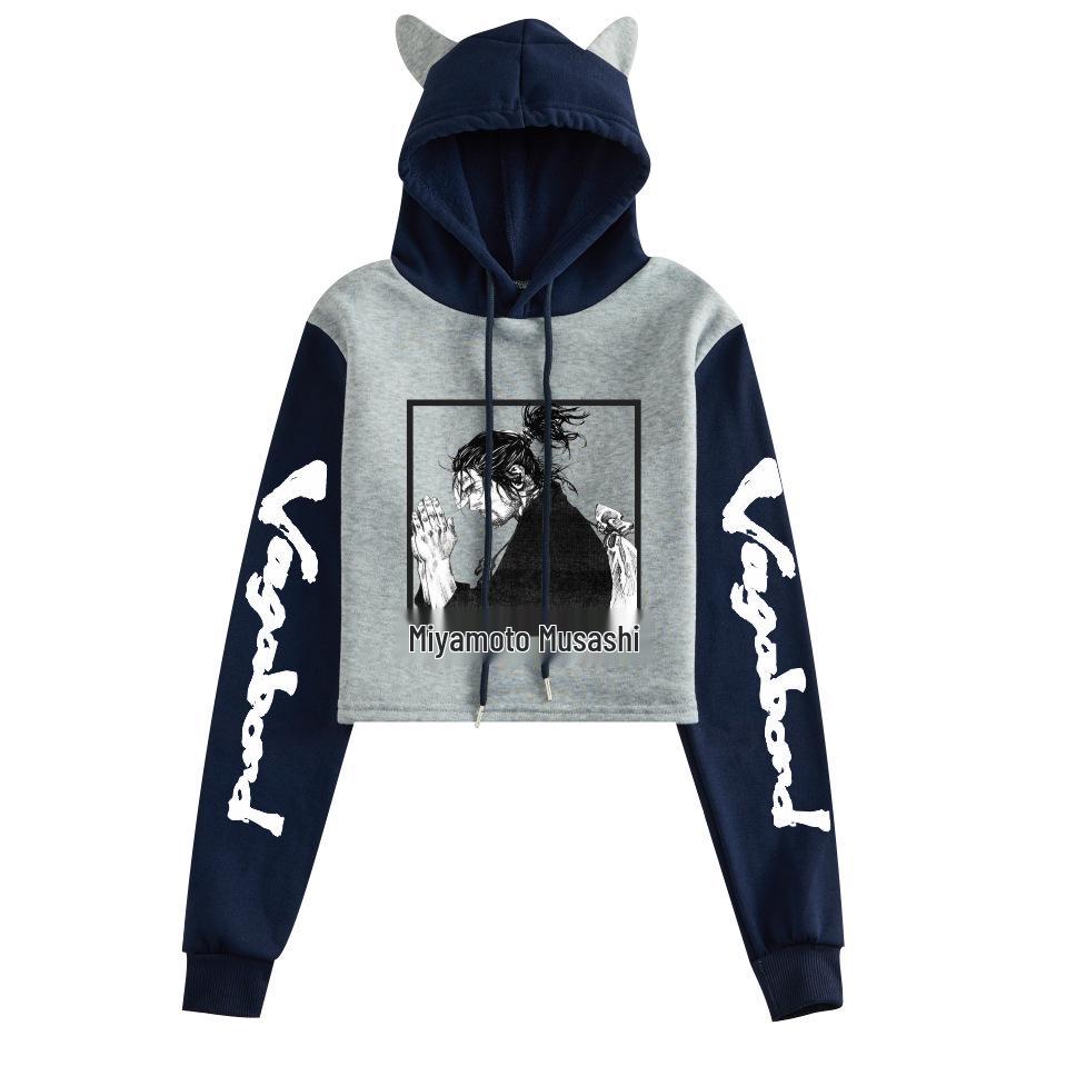 Miyamoto Musashi Anime Color Block Hoodie - Plus Velvet Sweatshirt