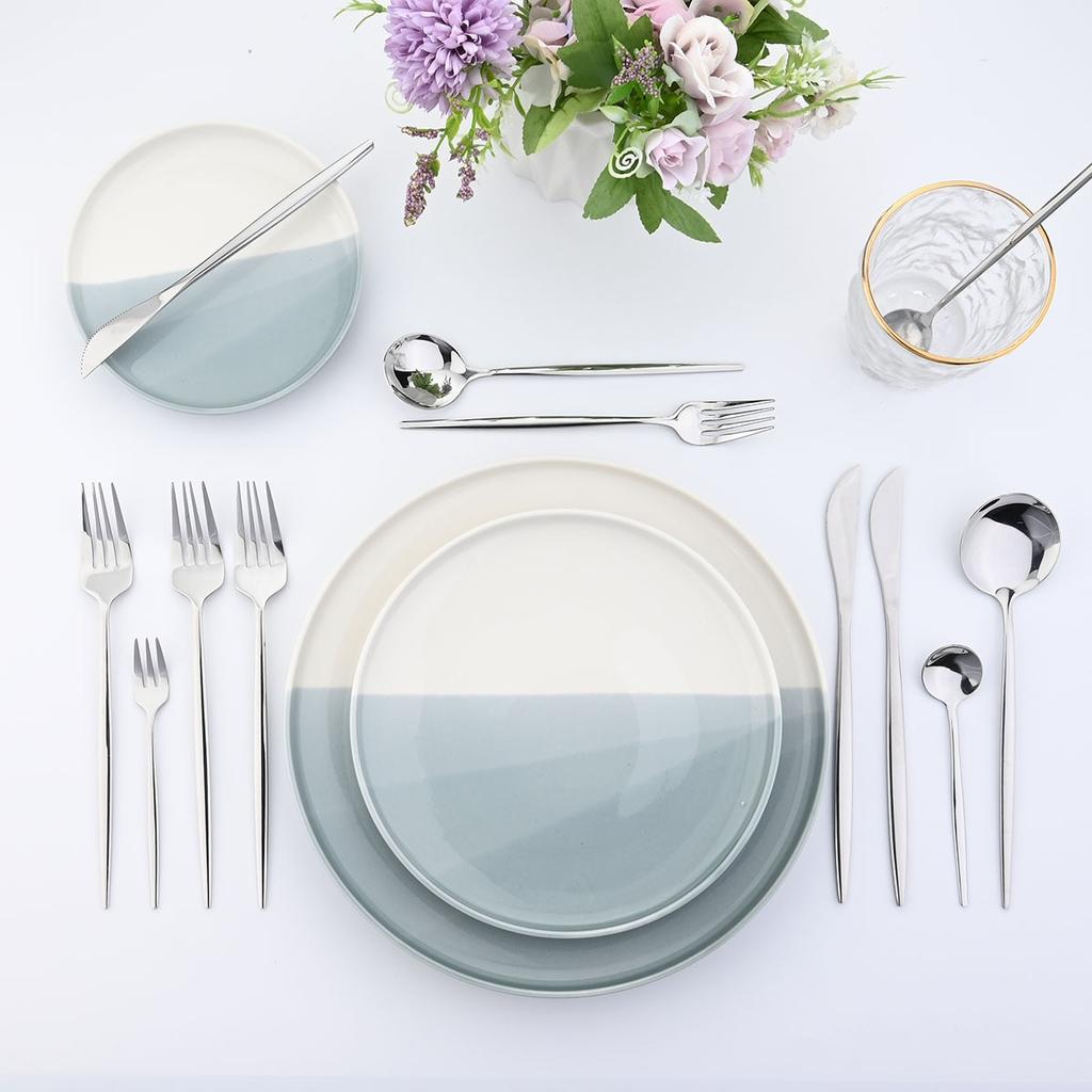 1 stk Sølvbestikk Kjøkken Servise Restaurant Bestikk Western Servise Steak Kniv Gaffel Skje Dessert Sølvtøy