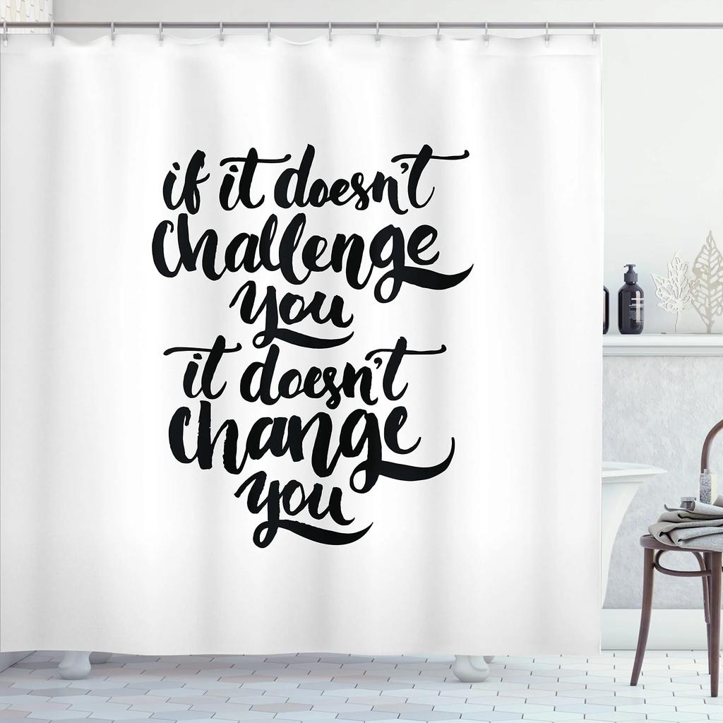 Inspirational Quotes Shower Curtain For Teen Boy Girl Waterproof Polyester Shower Curtain Bathroom Accessories Bathtub Screen
