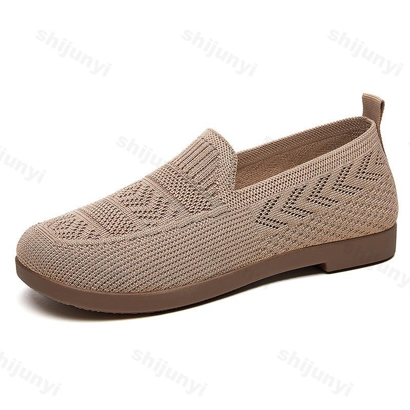 Women's Shoes 2025 Spring Summer New Breathable Mesh Hollow Casual Shoes Non Slip Comfortable Flats Women Slip on Loafers