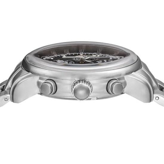 ZEPPELIN Mens Watch 100th Anniversary Series 7680-MB2 Quartz 5 Atmospheres Water Resistant Mineral Glass Gray Dial Stainless Steel