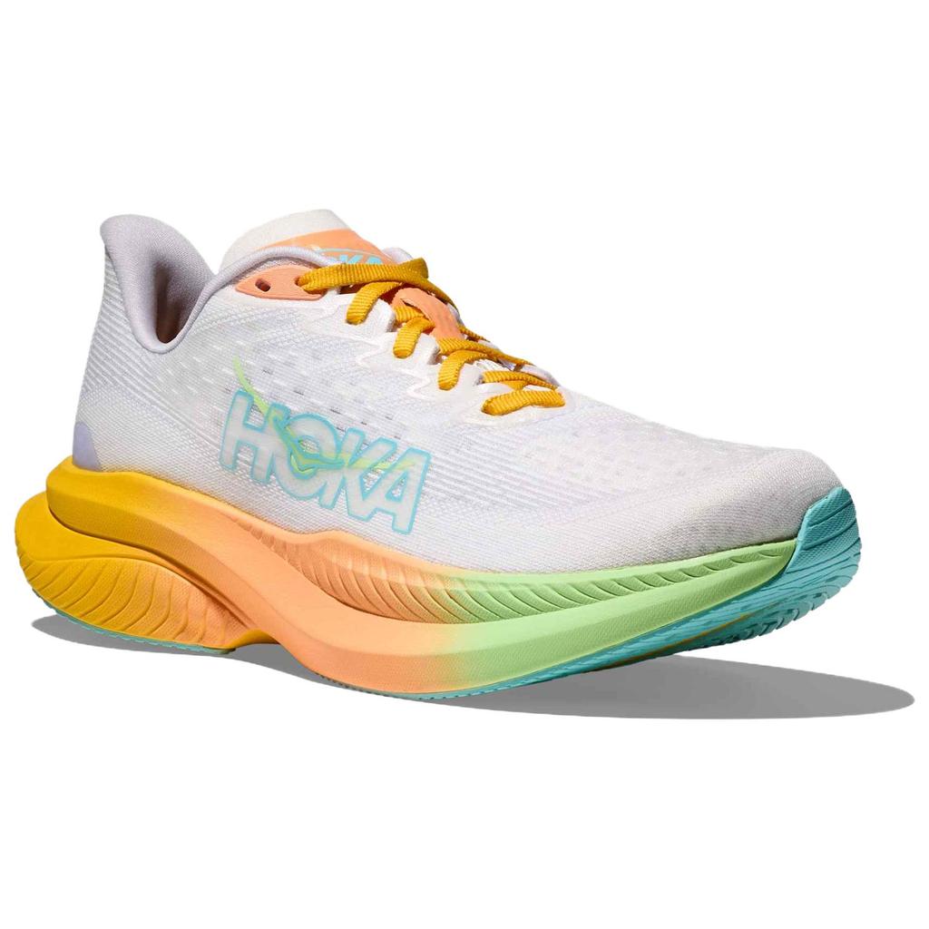 Hoka One One Mach 6 Fashion Comfortable Breathable Low Top Running Shoes Women Running Shoes White Orange 1147810-FTST
