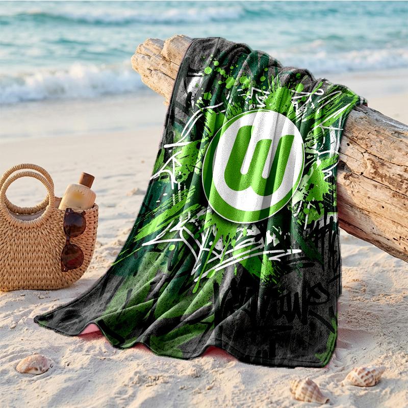 VfL Wolfsburg FC Print Microfiber Beach Towel Quick Dry Absorbent Large Towel For Beach Swimming Travel
