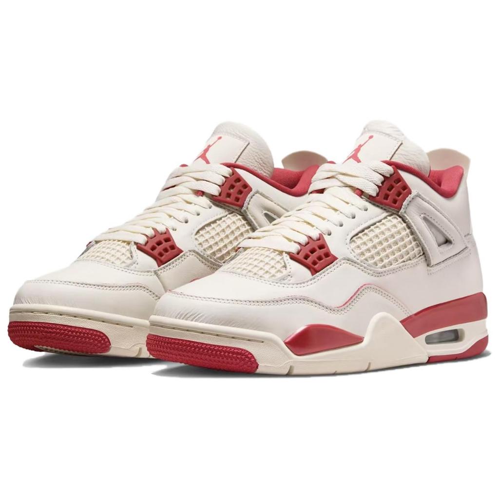 Air Jordan 4 Retro Valentines Day Women Sneakers Cream Pale-Ivory Sierra-Red HV0823-108