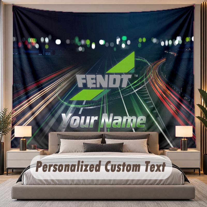 Arazzo Personalizzato con Nome Testo Fendt Poliestere Personalizzato Arazzo da Parete Per Camera da Letto e Stanza