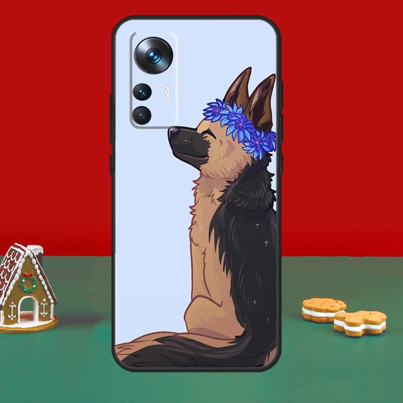 Cartoon German Shepherd Dog Case For Xiaomi 14 Ultra 11T 12T 13T Pro 12 13 Lite POCO X6 M6 Pro X3 X4 X5 M5s F3 F5 Cover