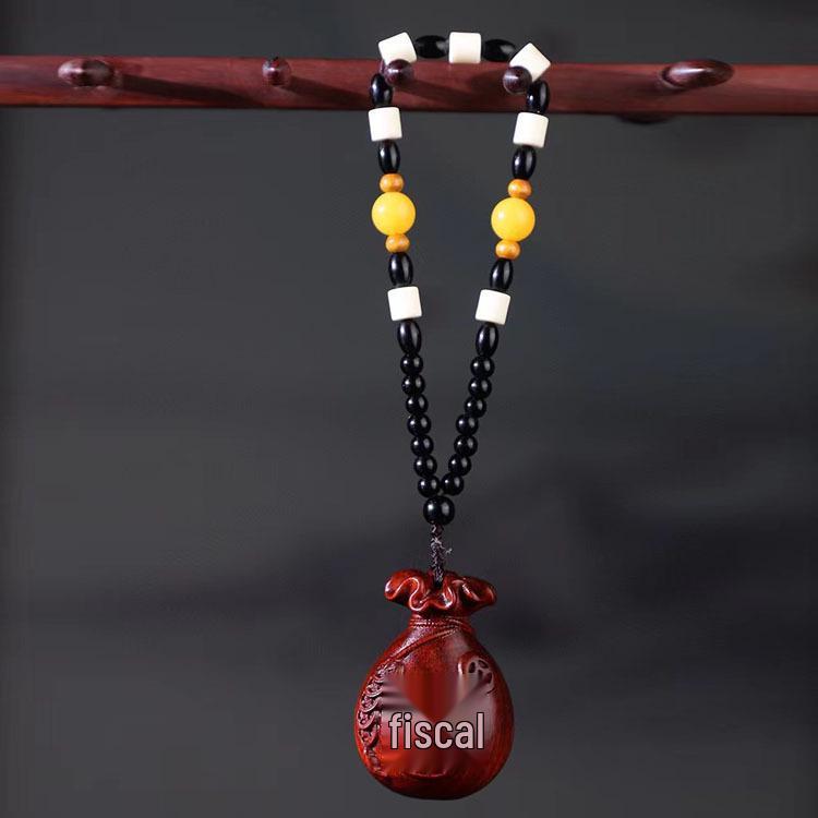 Sandalwood Pixiu Handheld Carved Pendant Ornament - Douyin Craft Gift