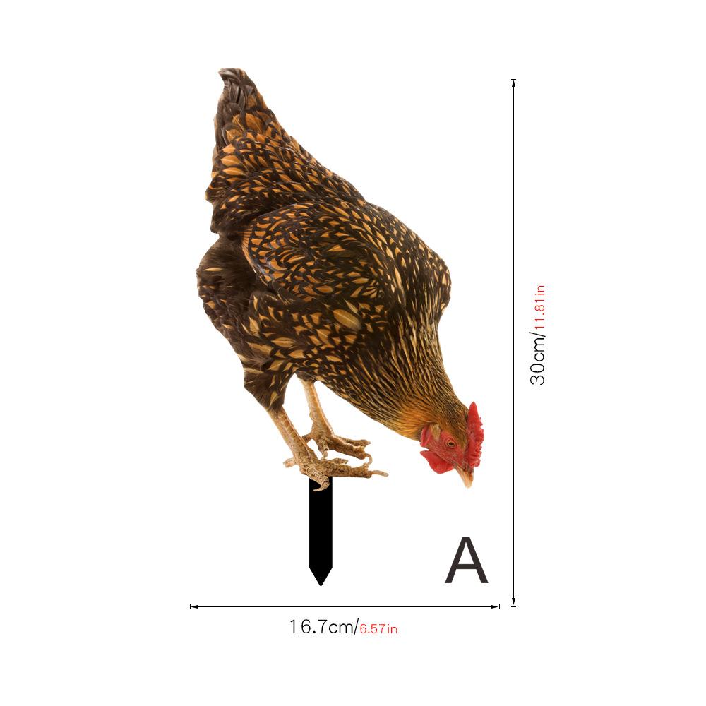 YKLU069-256 3D Rooster, Hen, Duck & Pig Outdoor Garden Decoration Plug