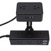 Dual Layer Desk Clamp Power Strip 12A 1500W 13 AC Outlets 2 USB A 2 USB C Ports Edges Mount Power Strip with 2m Cord
