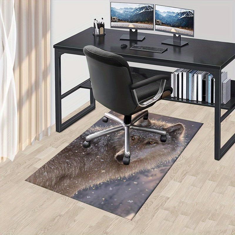 Office Carpet Snowy Wolf Design for Sofa Protection Under Chairs