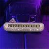 Luminescent Auto Parking Stickers Rhinestone Stop Sign Card Plate  Car Decoration