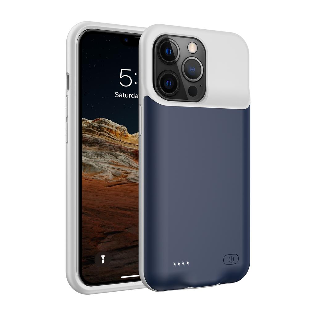B98S 6500mAh Oplaadbare Uitgebreide Batterij Zachte TPU Rand Mobiele Telefoon Oplaadhoes Shell voor iPhone 13 Pro 6,1 inch