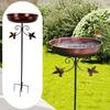 Iron Bird Bath Bowl Fence Outdoor Gift Hummingbird Patio Bird Feeder Tray