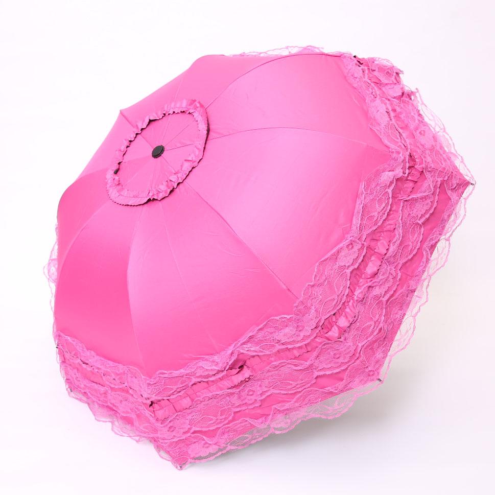 Five-Layer Floral Lace Sun Protection Umbrella - Folding Dual-Use for Sun and Rain