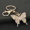 Keychain Pendant Sparkling Rhinestones Butterfly Charm Key Chain with Lobster Clasp Electroplated Key Holder Bag Accessory
