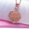 Rose-Plated Purple Gold Queen Round Brand Zircon Pendant Fashion Trend Foreign Style Necklace