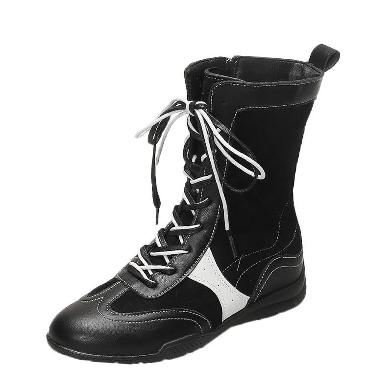 Fashion 4.5CM Latest Retro Knight Short Boots Women's Thick Soled Spring and Autumn Lace-up Western Boots Niche Low Heels Women Boots