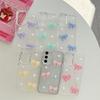 Small Fresh Glitter Transparent Bow Pearl Mobile Phone Case For Samsung S25Ultra Epoxy S24 Girl A07