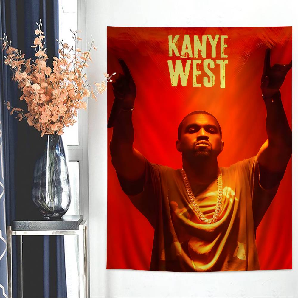 KKanye WWest YYe Rapper Anime Tapestry Hippie Flower Wall Carpets Dorm Decor Cheap Hippie Wall Hanging