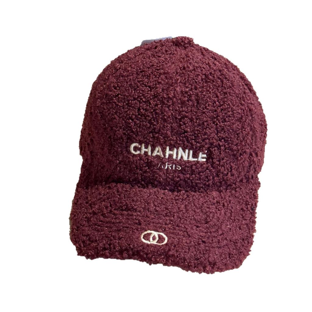 New Autumn and Winter Lamb Wool Baseball Hat for Women Korean Style Casual Versatile Letter Embroidery Fashion Warm Peaked Hat Trendy
