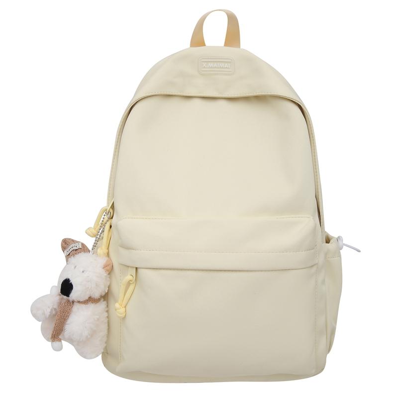 Student Schoolbag Solid Color Campus Backpack Women Large Capacity Backpack
