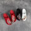 Slippers summer outer wear women's shoes thick heel soft sole sandals women's first layer cowhide hollow non-slip mother sandals