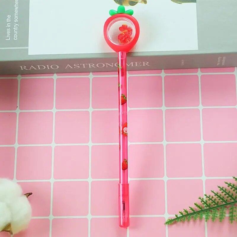 1 Piece Stationery Kawaii Gel Pen School And Office Supplies Creative Fruit Glitter Recreation Cute Gel Pen