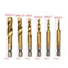 Titanium Coated Hexagonal Handle Drill Bits Tap Set (6pcs) Perfect for Creating Thread In a Variety of Surfaces M3M10