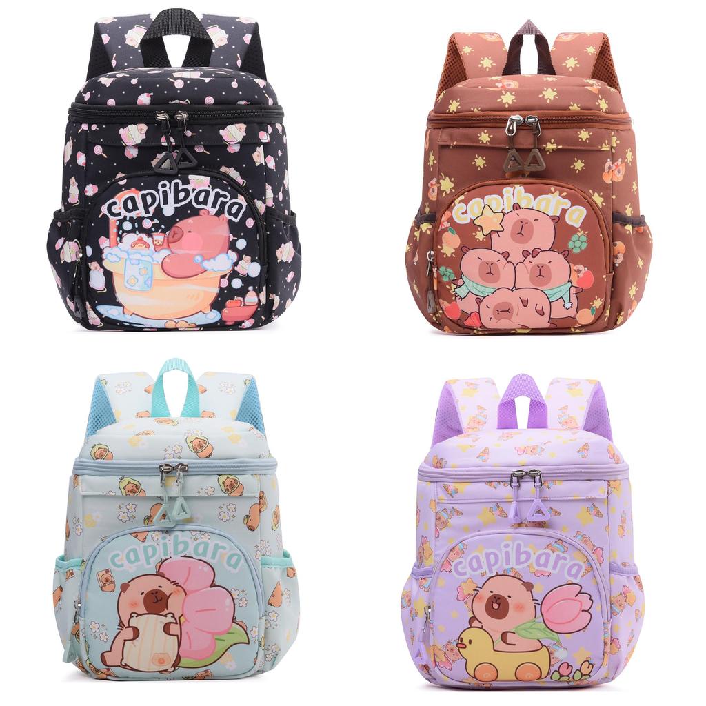 Capybara Cartoon Kids Backpack With Ergonomic Shoulder Straps For Preschool