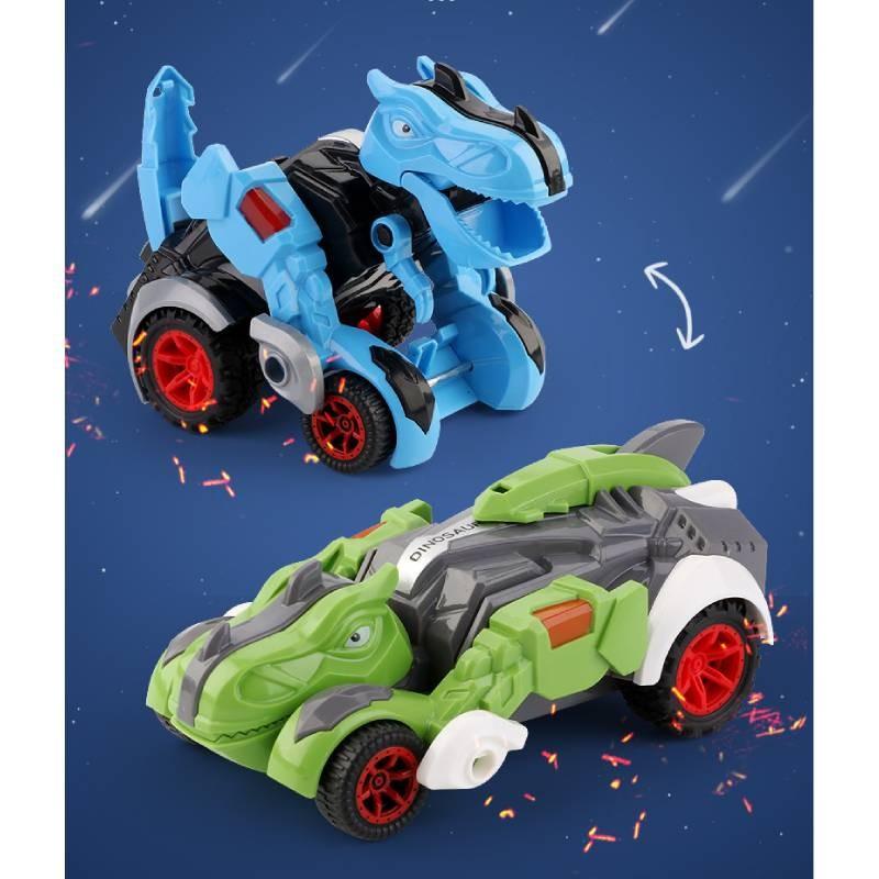 Morphing Impact Inertial Toy Dinosaur Car Model Tyrannosaurus Chariot Children