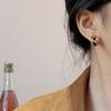 Flocked Leopard Print C-Hoop Earrings: Elegant, High-End Fashion for Women