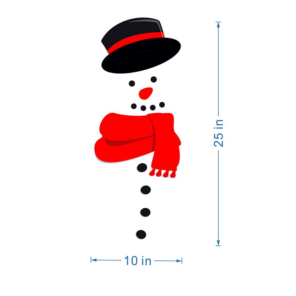 DIY Christmas Snowman Expression Magnetic Waterproof Sticker for Fridge, Garage Door, or Wall Decoration