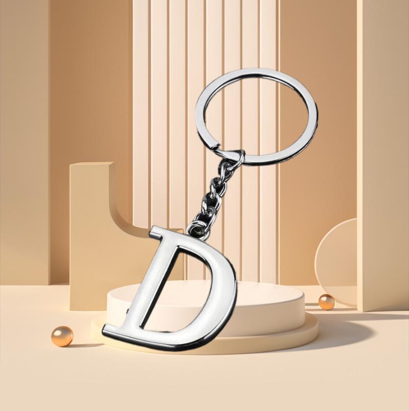 Elegant Zinc Alloy Letter Keychain - Unique Pendant Design for Women's Bags