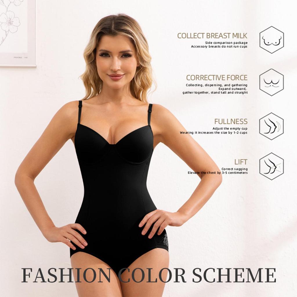 Damski body z ramiączkami spaghetti, modelujące sylwetkę, z wbudowanym biustonoszem, kontrolujące brzuch, wyszczuplające talię, unoszące pośladki, wyszczuplające body