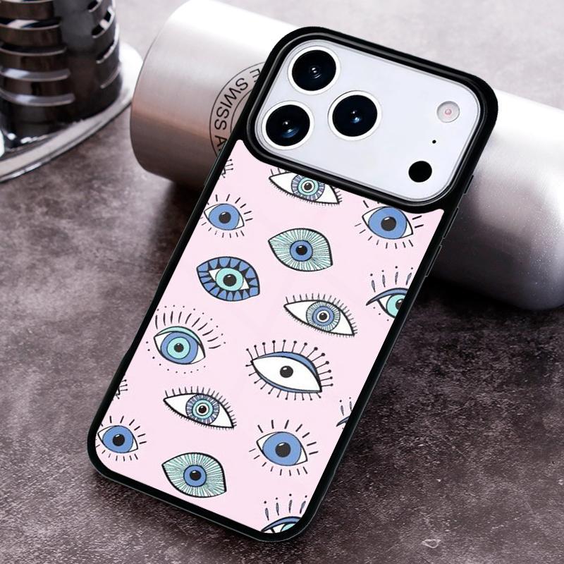 

Evil Eye soft Phone Case for iPhone 17 16 15 Pro Max Air 14 13 12 11 Plus Shockproof Cover iPhone 14