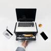 NANKIN black laptop monitor stand + drawer