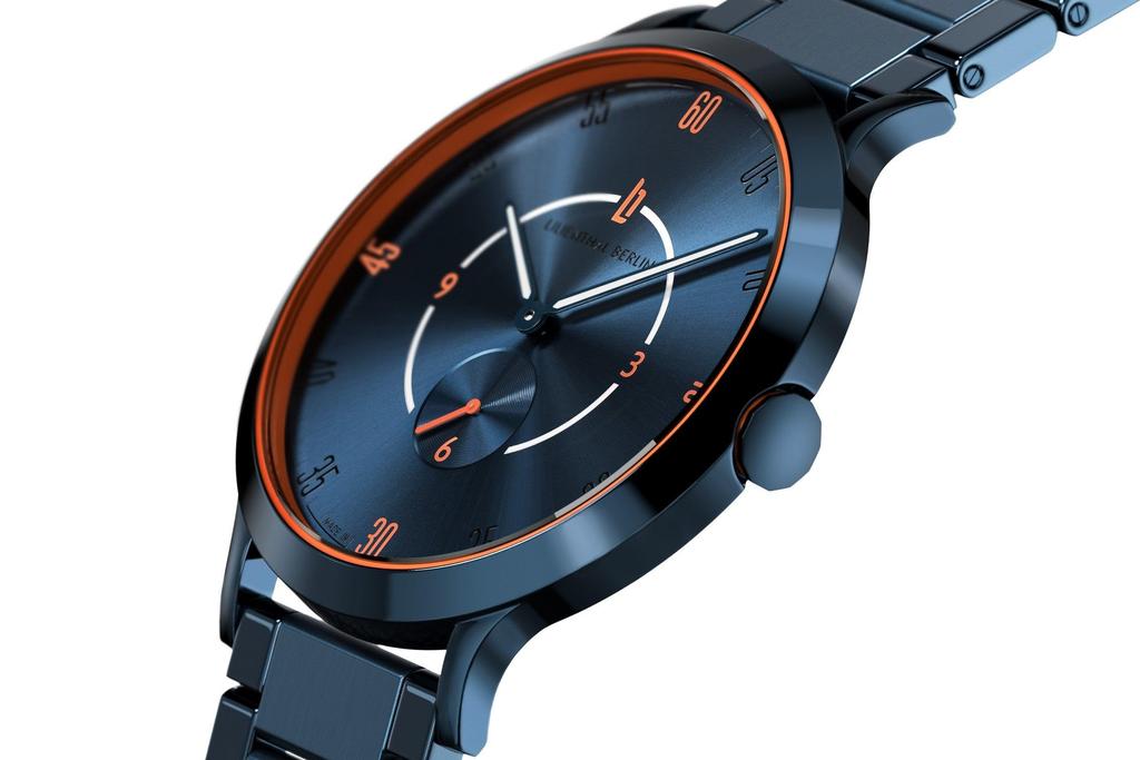 Lilianthal Berlin Edycja Limitowana Mały Sekundnik Wyprodukowano w Zegarek na Rękę, Niemcy, Niebieski, L01-LE-015-B040ES