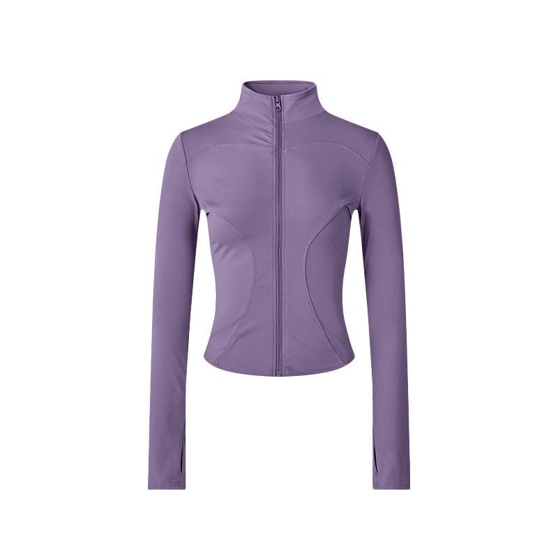 Pilates Fitness Jacket, Quick-dry Top, Stand-collar Yoga Suit, Women's Tight Slimming Waist-tightening Sports Top, Running Training