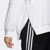 Adidas Logo Label Round Neck Pullover Long Sleeve Casual Loose Sports Sweatshirt Women sweatshirt White IA5224