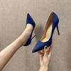 Koreanischer Stil Wildleder Stiletto Spitz zulaufender Absatz Hohe Absätze - Modische Professionelle Pendler Schuhe für Damen