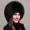 2022 Russia New  Fashion Red Fur Hat Ladies Winter Luxury pink fox Fur Hat for Women