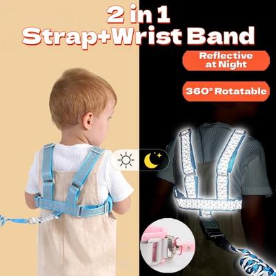 Laccio da Polso Anti-Perdita per Bambini 2m Cintura Riflettente per Prevenzione Perdita Bambini Luoghi Affollati