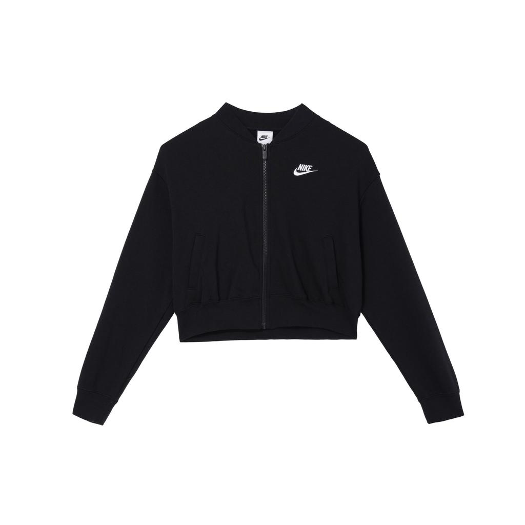 Nike Sportswear Club Fleece Logo Embroidered Loose Casual Jacket Women Jackets Black FB7279-010
